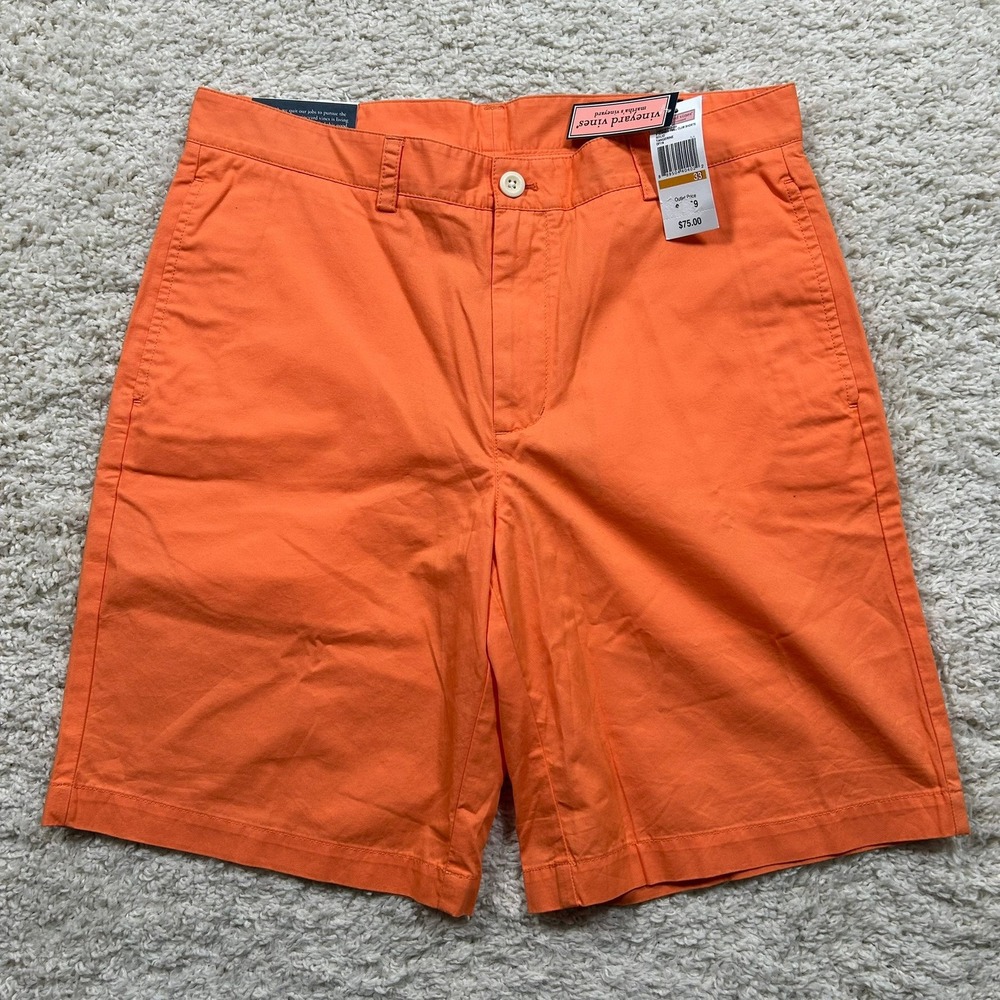 Vineyard Vines Club Shorts 33 Orange 9" Inseam Summer Twill Classic Fit New NWT